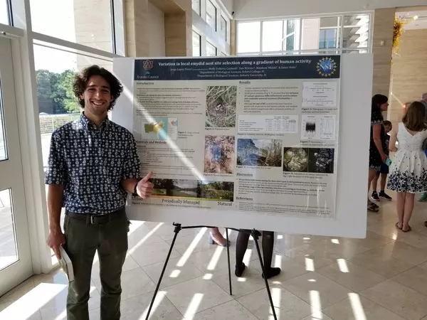 Jorge at his poster
