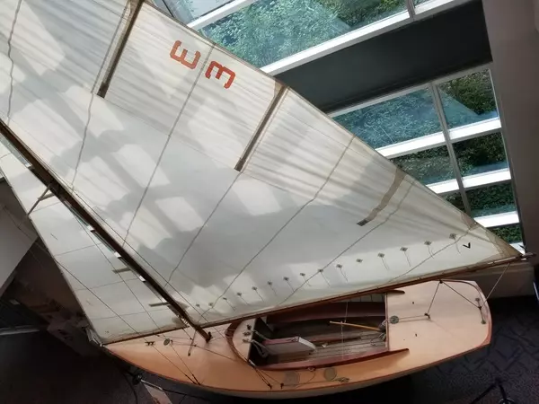 Herreshoff sailboat at the PVD airport