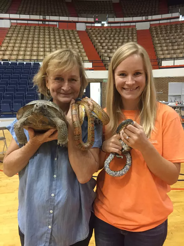 Molly, Debbie, and outreach animals
